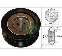 INA 532 0671 10 Deflection/Guide Pulley, v-ribbed belt