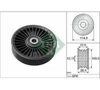 V-Ribbed Belt Deflection/Guide Pulley Service Fits Opel Vauxhall INA 532010810