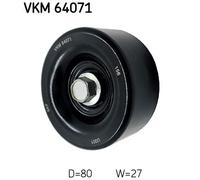 V-Ribbed Belt Deflection/Guide Pulley SKF VKM 64071 Fits Hyundai Kia Grand
