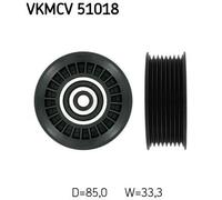 V-Ribbed Belt Deflection/Guide Pulley SKF VKMCV 51018 Fits MERCEDES-BENZ