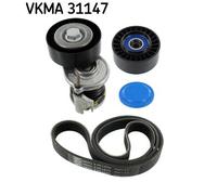 V-RIBBED BELT SET FOR VW AMAROK CALIFORNIA T5 CAMPER SKF VKMA 31147