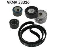 SKF V-Ribbed Belt Set VKMA 33316 – Multi-ribbed, for Fiat, Peugeot, Citroën