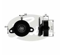 V-RIBBED BELT TENSIONER PULLEY GATES OE QUALITY REPLACEMENT T38056