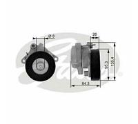 V-RIBBED BELT TENSIONER PULLEY GATES OE QUALITY REPLACEMENT T38174