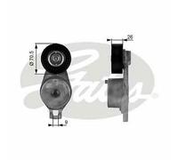 V-RIBBED BELT TENSIONER PULLEY GATES OE QUALITY REPLACEMENT T38185