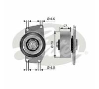 V-RIBBED BELT TENSIONER PULLEY GATES OE QUALITY REPLACEMENT T38232