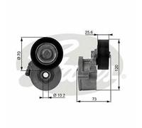 V-RIBBED BELT TENSIONER PULLEY GATES OE QUALITY REPLACEMENT T38237