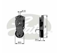 V-RIBBED BELT TENSIONER PULLEY GATES OE QUALITY REPLACEMENT T38405