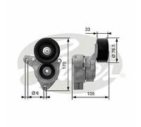 V-RIBBED BELT TENSIONER PULLEY GATES OE QUALITY REPLACEMENT T38421