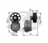 V-RIBBED BELT TENSIONER PULLEY GATES OE QUALITY REPLACEMENT T38425