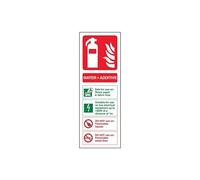 V Safety 11010AJ-R'Water and Additive ID' Sign, Portrait, 100 mm x 280 mm (Pack of 3)