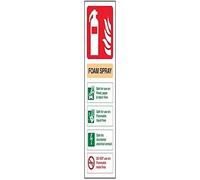V Safety 11012AJ-S Foam Spray Id Electrical Safe Fire Extinguisher Sign - Portrait - 100mm x 280mm - Self Adhesive Vinyl, Beige/Black/Green/Red