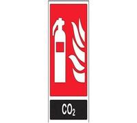 V Safety 11030AU-R Co2 Id Fire Extinguisher Sign - Portrait - 200mm x 300mm - 1mm Rigid Plastic, Black/Red