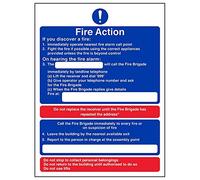V Safety 12008AN-R'If You Discover A Fire/On Hearing Alarm' Sign, 150 mm x 200 mm (Pack of 3)