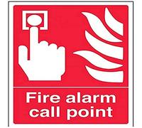 V Safety 13001AN-S Fire Alarm Call Point Sign - Portrait - 150mm x 200mm - Self Adhesive Vinyl, Red