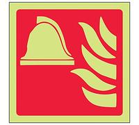 V Safety 13015AF-G'Fire Point Logo' Sign, Square, 100 mm x 100 mm (Pack of 3)