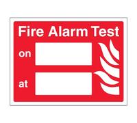 V Safety 13045AR-S Fire Alarm Test Sign - Landscape - 200mm x 150mm - Self Adhesive Vinyl, Red