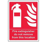 V Safety 13054AN-R "Fire Extinguisher Do Not Remove From…" Sign, 150 mm x 200 mm (Pack of 3)
