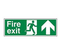 V Safety 14001BP-R'Fire Exit Arrow Up' Sign, Landscape, 600 mm x 200 mm (Pack of 3)