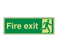 V Safety 14009BP-G'Final Fire Exit Man Right' Sign, Landscape, 600 mm x 200 mm (Pack of 3)