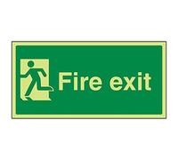 V Safety 14010AY-G'Final Fire Exit Man Left' Sign, Landscape, 300 mm x 150 mm (Pack of 3)