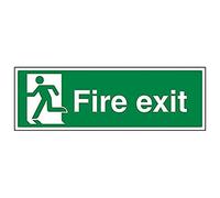 V Safety 14010BJ-R'Final Fire Exit Man Left' Sign, Landscape, 450 mm x 150 mm (Pack of 3)