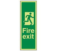 V Safety 14045AK-G'Final Fire Exit Man Right' Sign, Portrait, 100 mm x 300 mm (Pack of 3)