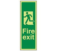 V Safety 14046AK-G'Final Fire Exit Man Left' Sign, Portrait, 100 mm x 300 mm (Pack of 3)