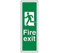 V Safety 14046AK-R'Final Fire Exit Arrow Man Left' Sign, Portrait, 100 mm x 300 mm (Pack of 3)