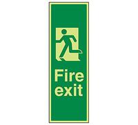 V Safety 14046AP-G'Final Fire Exit Man Left' Sign, Portrait, 150 mm x 450 mm (Pack of 3)