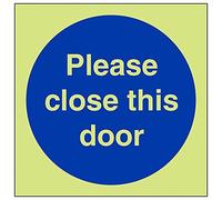 V Safety 18009AF-G'Please Close This Door' Sign, Square, 100 mm x 100 mm (Pack of 3)