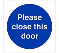 V Safety 18009AF-S'Please Close This Door' Sign, Square, 100 mm x 100 mm (Pack of 3)