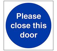 V Safety 18009AT-R'Please Close This Door' Sign, Square, 200 mm x 200 mm (Pack of 3)