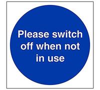 V Safety 18023AM-R'Please Switch Off When Not In Use' Sign, 150 mm x 150 mm (Pack of 3)
