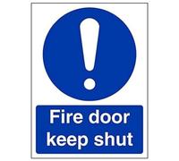 V Safety 18035AN-S'Fire Door Keep Shut' Sign, Portrait, 150 mm x 200 mm (Pack of 3)