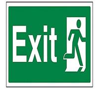 V Safety 21009AY-R Final Exit Man Right Sign - Landscape - 300mm x 150mm - 1mm Rigid Plastic, Green