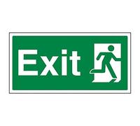 V Safety 21009AY-S'Final Exit Man Right' Sign, Landscape, 300 mm x 150 mm (Pack of 3)