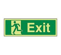 V Safety 21010AX-G'Final Exit Man Left' Sign, Landscape, 300 mm x 100 mm (Pack of 3)