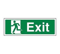 V Safety 21010AX-S Final Exit Man Left Sign - Landscape - 300mm x 100mm - Self Adhesive Vinyl, Green