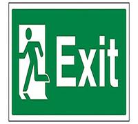 V Safety 21010AY-S Final Exit Man Left Sign - Landscape - 300mm x 150mm - Self Adhesive Vinyl, Green