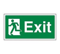 V Safety 21010AY-S'Final Exit Man Left' Sign, Landscape, 300 mm x 150 mm (Pack of 3)