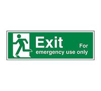 V Safety 21014BP-R'Exit For Emergency Use Only Man Left' Sign, 600 mm x 200 mm (Pack of 3)
