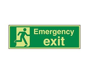 V Safety 21015BJ-G'Emergency Exit' Sign, Landscape, 450 mm x 150 mm (Pack of 3)