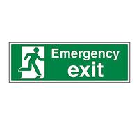 V Safety 21015BJ-R'Emergency Exit' Sign, Landscape, 450 mm x 150 mm (Pack of 3)