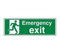V Safety 21015BP-S'Emergency Exit' Sign, Landscape, 600 mm x 200 mm (Pack of 3)