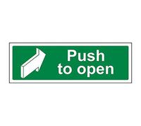 V Safety 22003AX-R'Push To Open' Sign, Landscape, 300 mm x 100 mm (Pack of 3)
