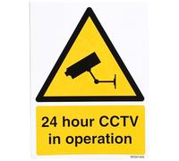 Vsafety 6E001AN-S Security Notice, CCTV In Operation Sign - 150mm x 200mm - Self Adhesive Vinyl, Black/Yellow