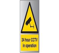 V Safety 24 Hour CCTV In Operation Sign - 150mm x 200mm - Self Adhesive Alu Effect