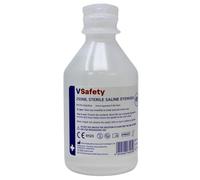 V Safety 250ml Sterile Saline Eye Wash Bottle - 0.9% Sodium Chloride Solution - for Rinsing Eyes, Dust & Debris - Single Use - No Eye Cup