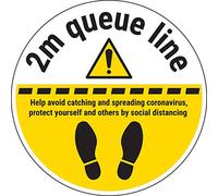 V Safety 2m Queue Line - 300mm x 300mm - Self Adhesive Floor Sticker